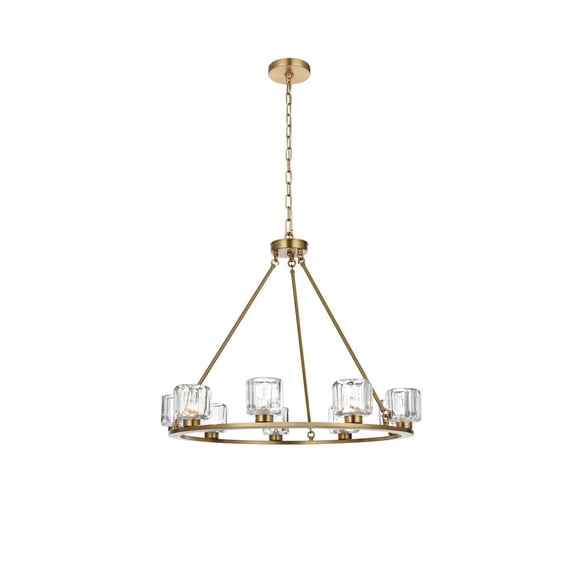 Elegant Lighting Cadence 32 Inch Chandelier In Satin Gold