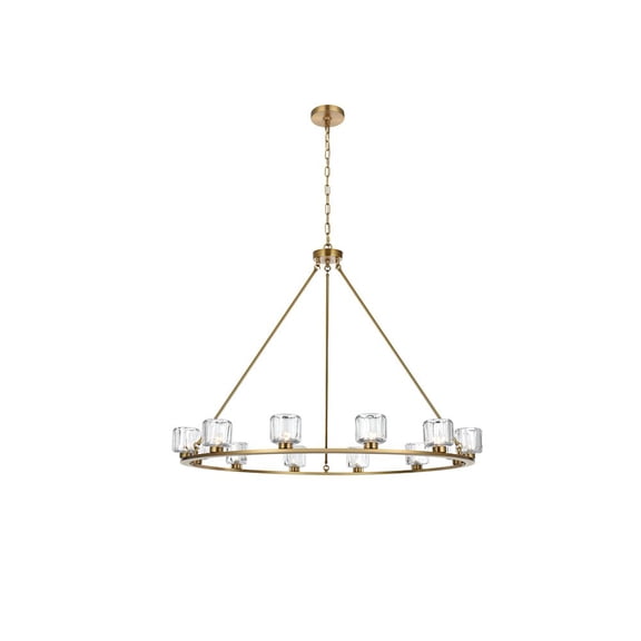 Elegant Lighting Cadence 48 Inch Chandelier In Satin Gold