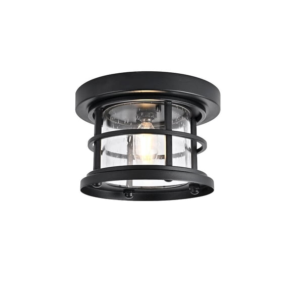 Elegant Lighting Carla 8 inch Outdoor Flush Mount in Black