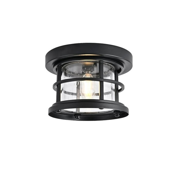 Elegant Lighting Carla 8 inch Outdoor Flush Mount in Black