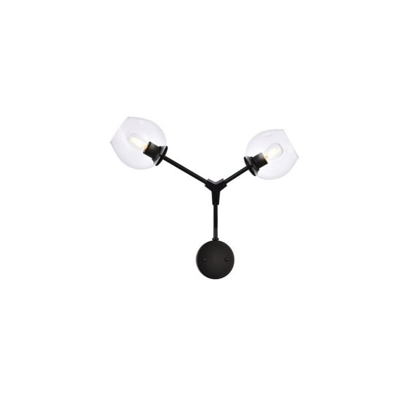 Elegant Lighting Cavoli 2 Lights Black Wall Sconce
