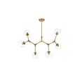 thumbnail image 1 of Elegant Lighting Cavoli 49" 9-Light Metal & Glass Chandelier in Brass/Clear, 1 of 11