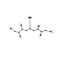 Elegant Lighting Cavoli 70" 9-Light Metal & Glass Chandelier in Black/Clear