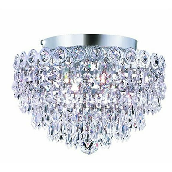 Elegant Lighting Century 12" 4 Light Royal Crystal Flush Mount