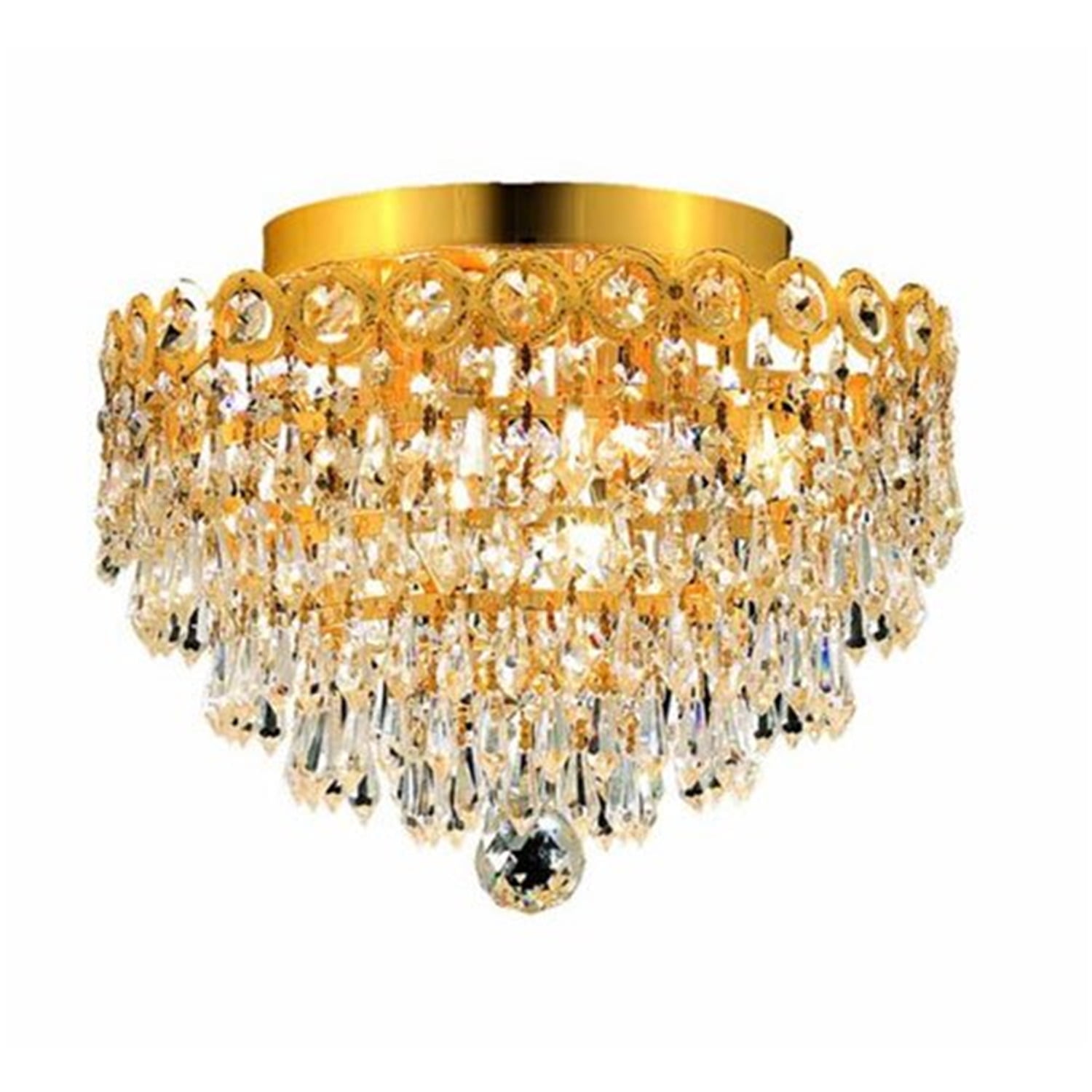 Gold Royal Cut Crystal Flush Mount Light Fixture