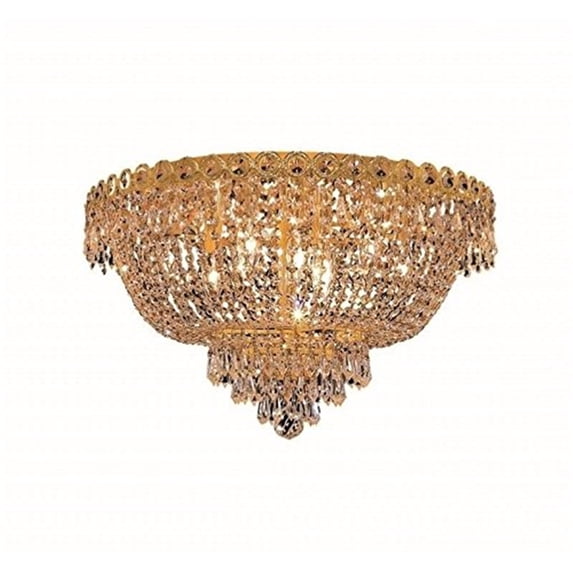 Elegant Lighting Century 20" 9 Light Royal Crystal Flush Mount