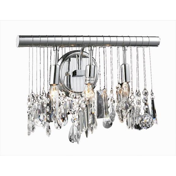 Elegant Lighting Chorus Line 16" 3 Light Royal Crystal Wall Sconce