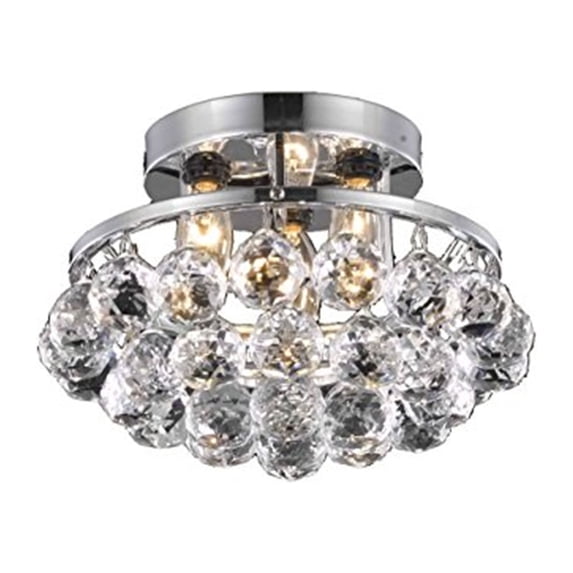 9805 Corona Collection Flush Mount D10in H7in Lt:3 Chrome Finish (Royal Cut Crystals)