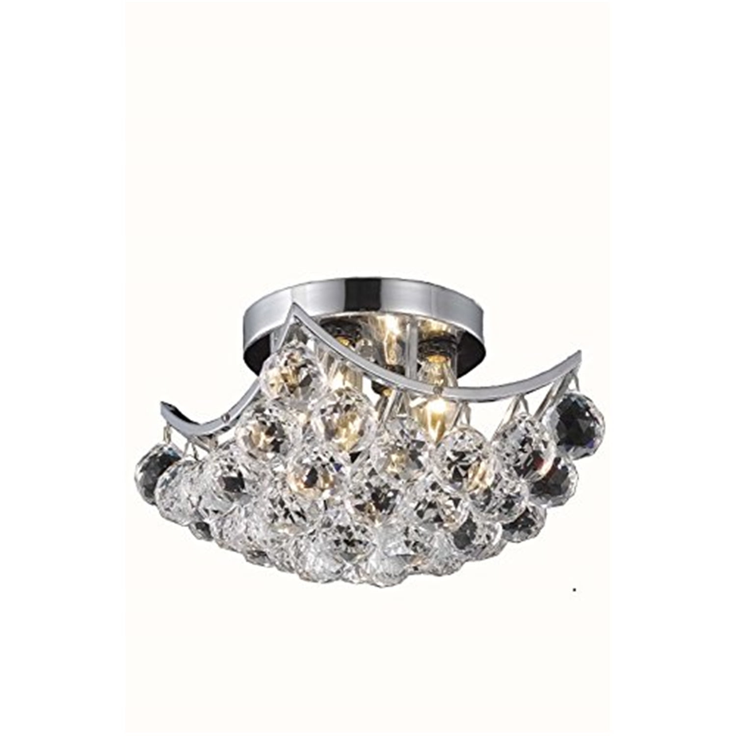 Chrome Crystal 4-Light Flush Mount Ceiling Fixture
