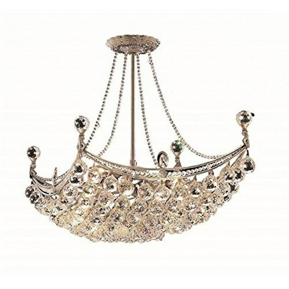 9800 Corona Colloection Chandelier L:28 in W:16in H:20in Lt:8 Chrome Finish (Royal Cut Crystals)