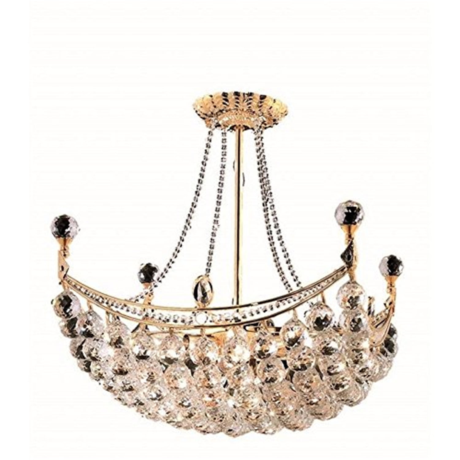Gold and Clear Crystal 8-Light Chandelier with Royal Cut Trim