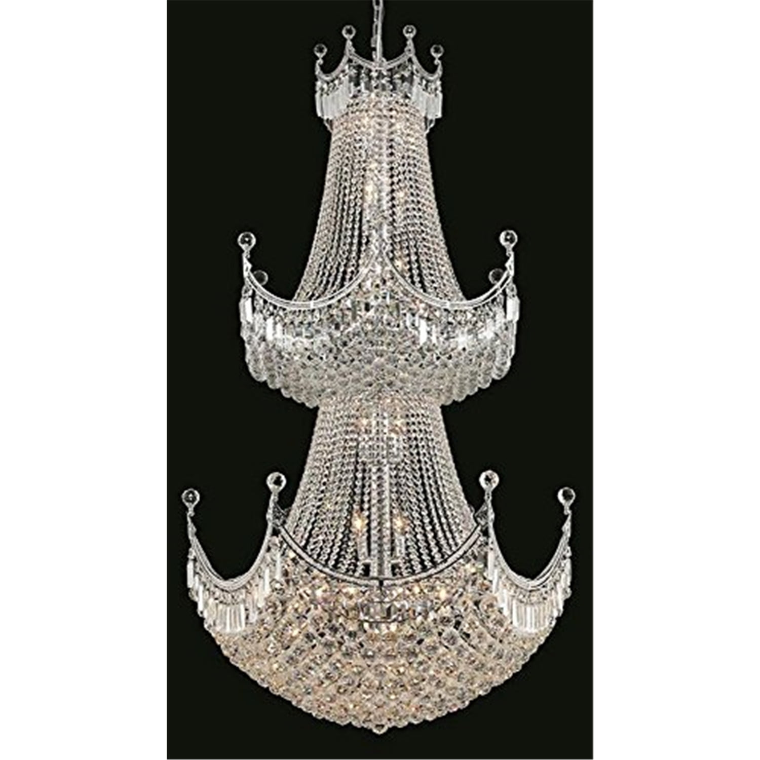 Corona 36-Light Chrome Chandelier with Royal Cut Crystal