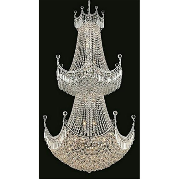 Elegant Lighting Corona 36 Light Chrome Chandelier Clear Royal Cut Crystal