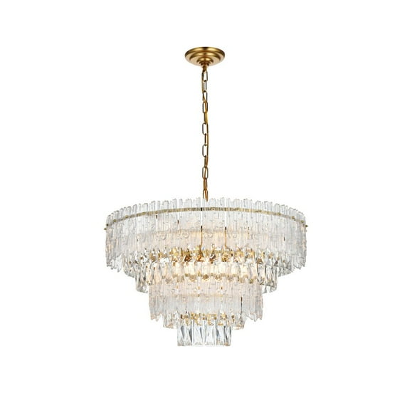Elegant Lighting Emilia 25 inch Chandelier in Satin Gold