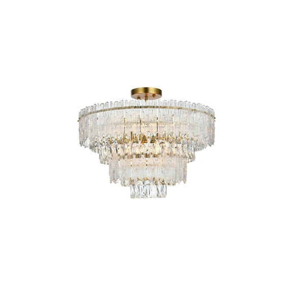 Elegant Lighting Emilia 25 inch Flush Mount in Satin Gold