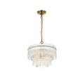 thumbnail image 1 of Elegant Lighting Emilia 4-Light Metal & Glass Chandelier in Satin Gold/Clear, 1 of 11