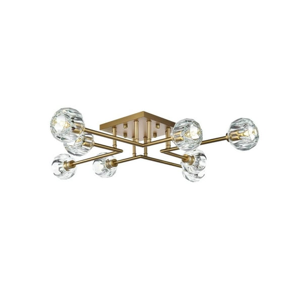 Elegant Lighting Eren 31 inch Flush Mount in Satin Gold