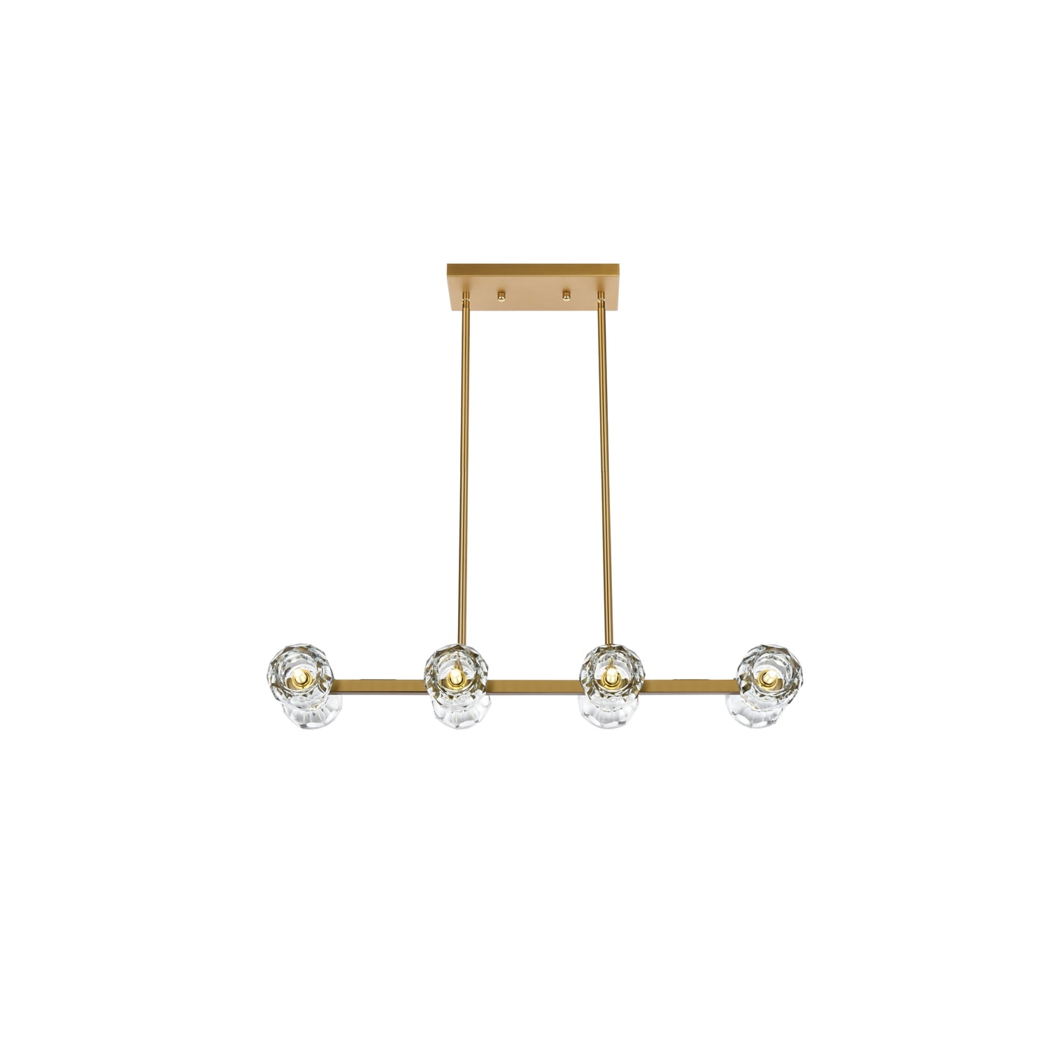 Eren Satin Gold 8-Light Crystal Pendant Light