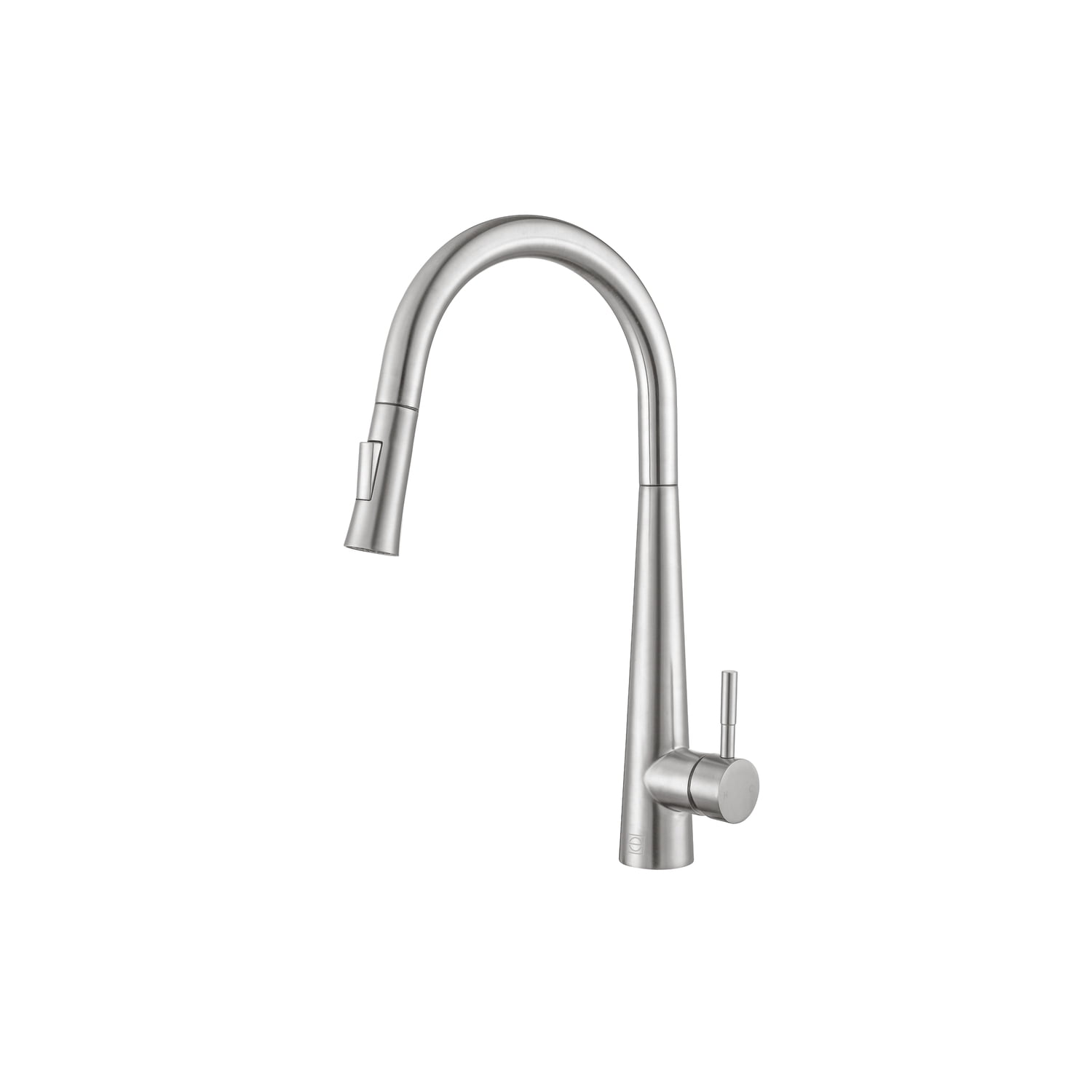 Brushed Nickel Gooseneck Kitchen Faucet with Pull-out Spray