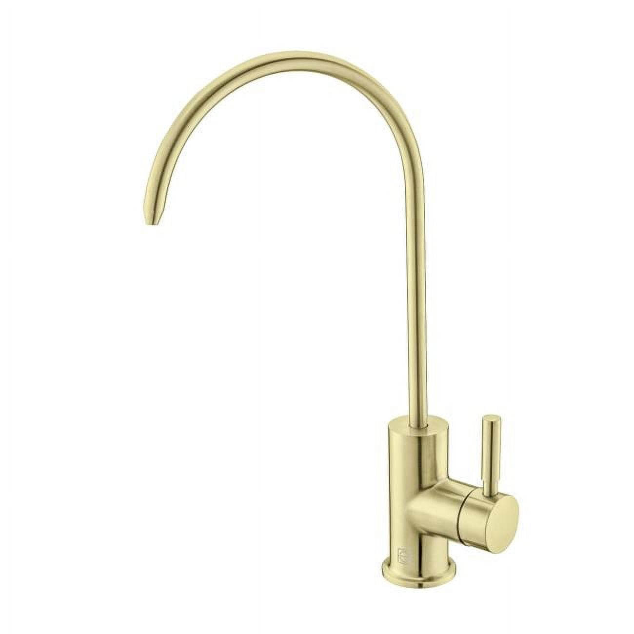 Brushed Gold Stainless Steel Gooseneck Kitchen Faucet