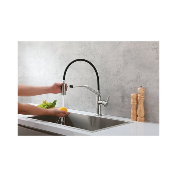 Elegant Kitchen & Bath FAK-305PCH Andrea Single Handle Pull Down Sprayer Kitchen Faucet, Chrome