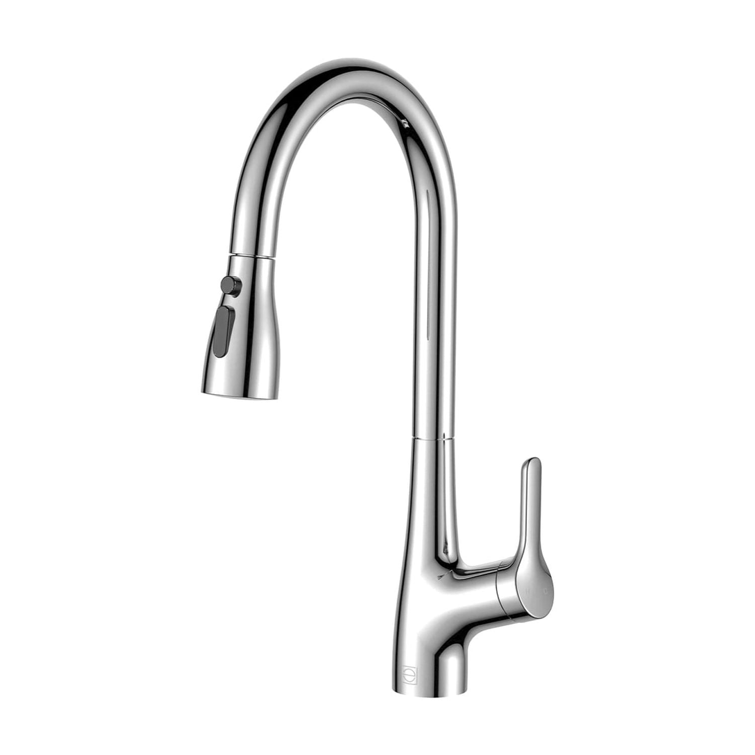 Brushed Nickel Gooseneck Kitchen Faucet with Pull-out Spray