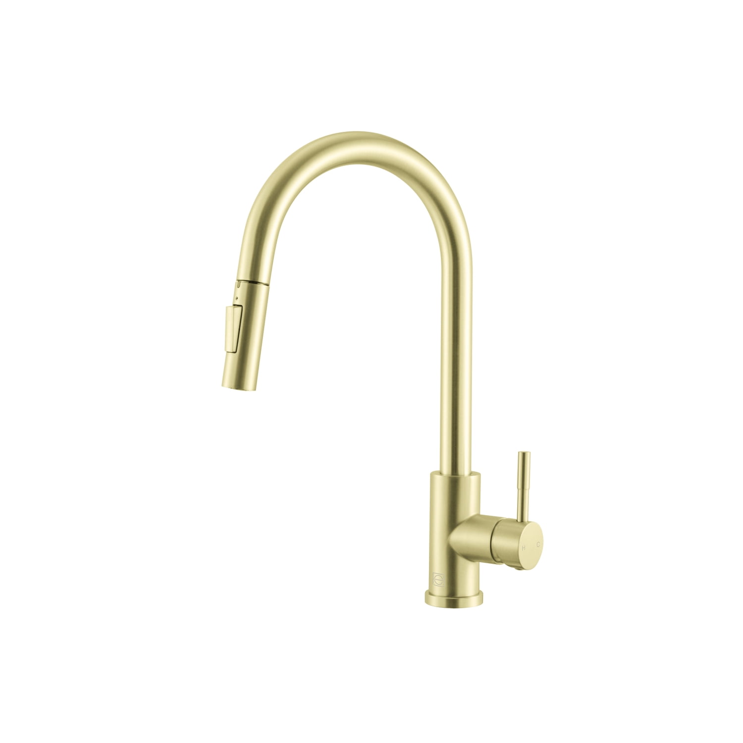 Brushed Gold Stainless Steel Touch Sensor Pull Down Kitchen Faucet