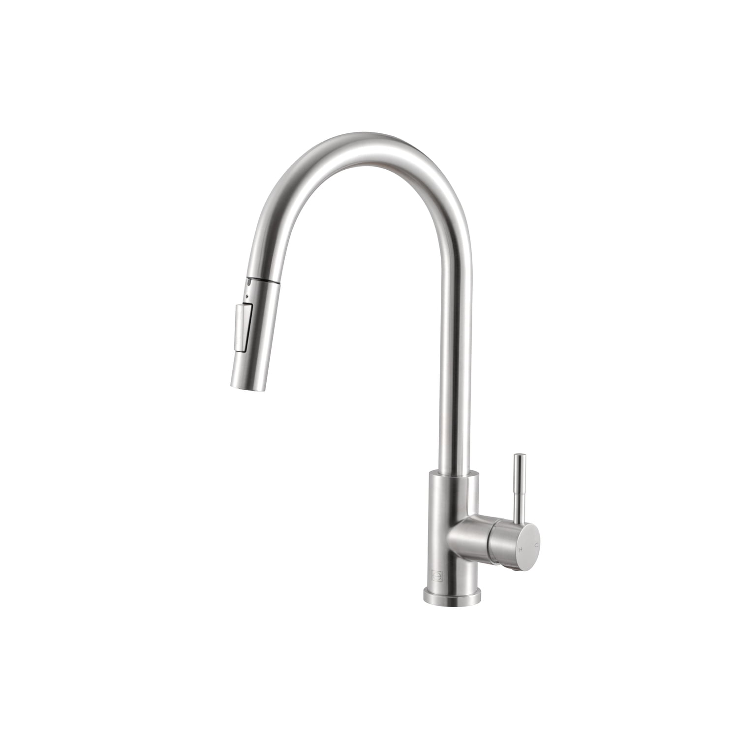 Brushed Nickel Touch Sensor Gooseneck Kitchen Faucet with Pull-out Spray