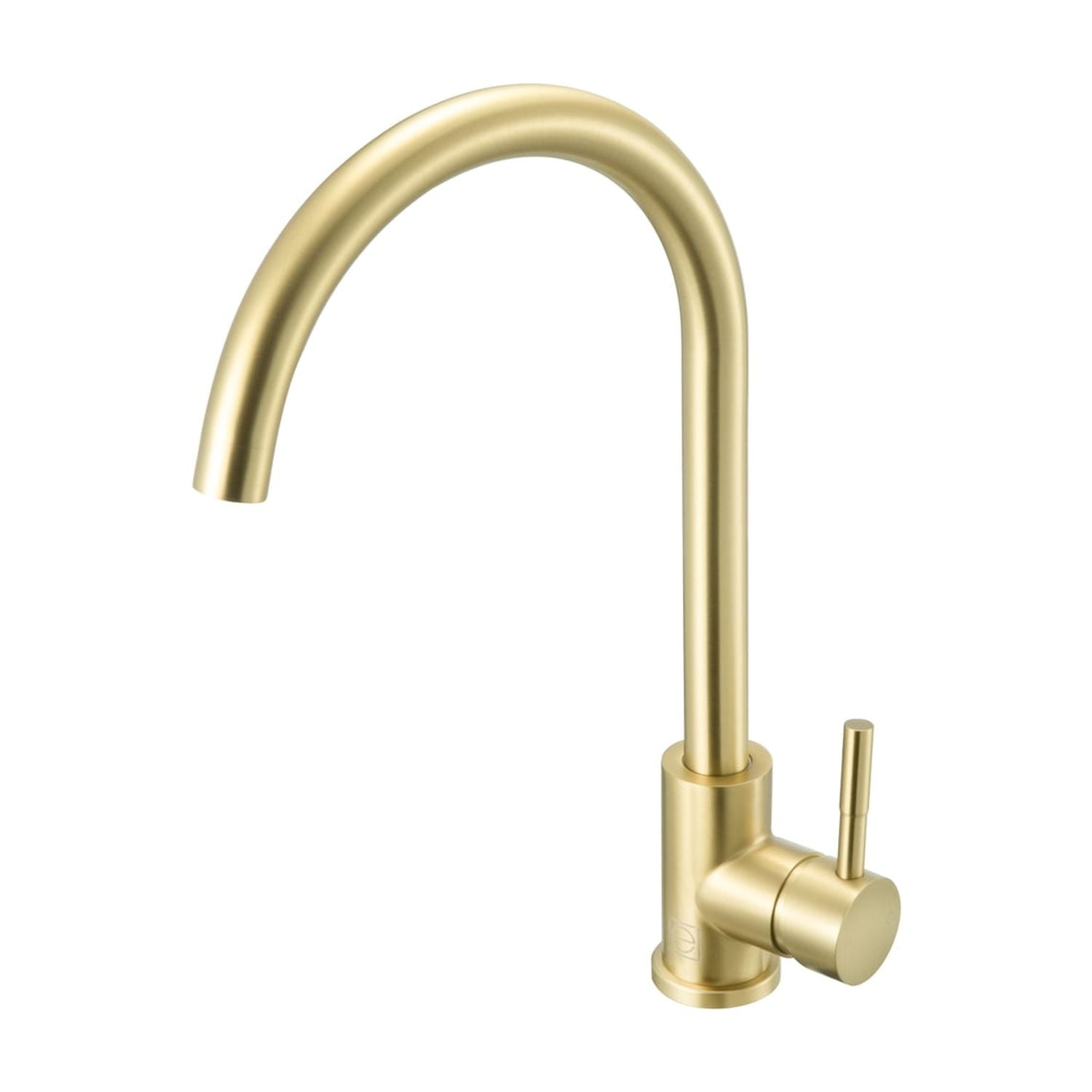 Brushed Gold Stainless Steel Gooseneck Kitchen Faucet