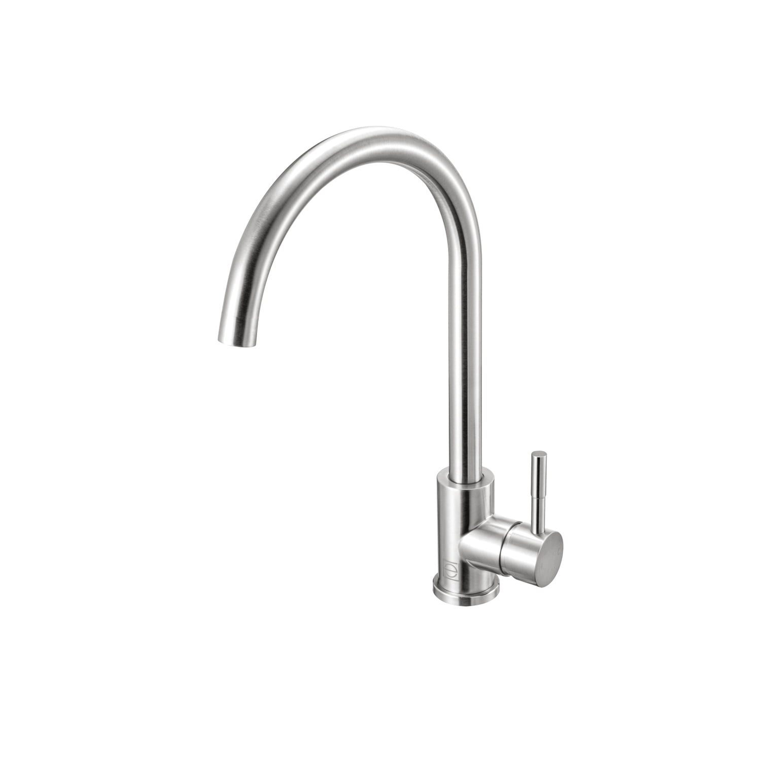 Brushed Nickel Gooseneck Single Handle Kitchen Faucet