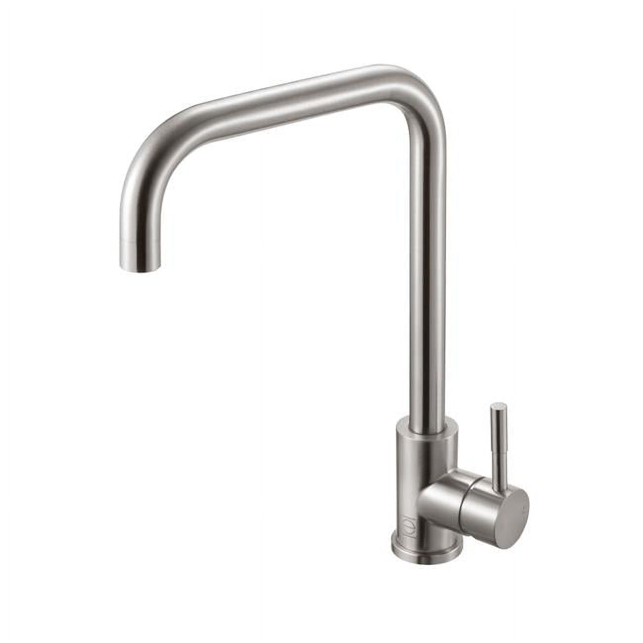 Brushed Nickel Gooseneck Single Handle Kitchen Faucet