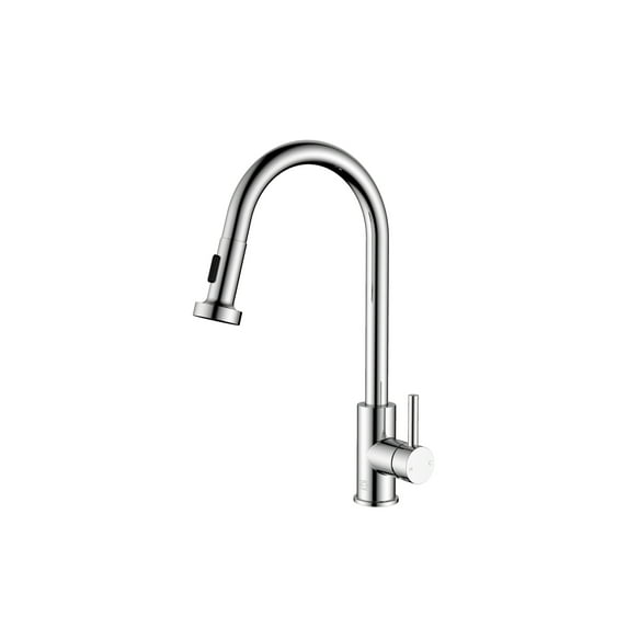 Elegant Lighting Sem Single Handle Pull Down Sprayer Kitchen Faucet In Chrome