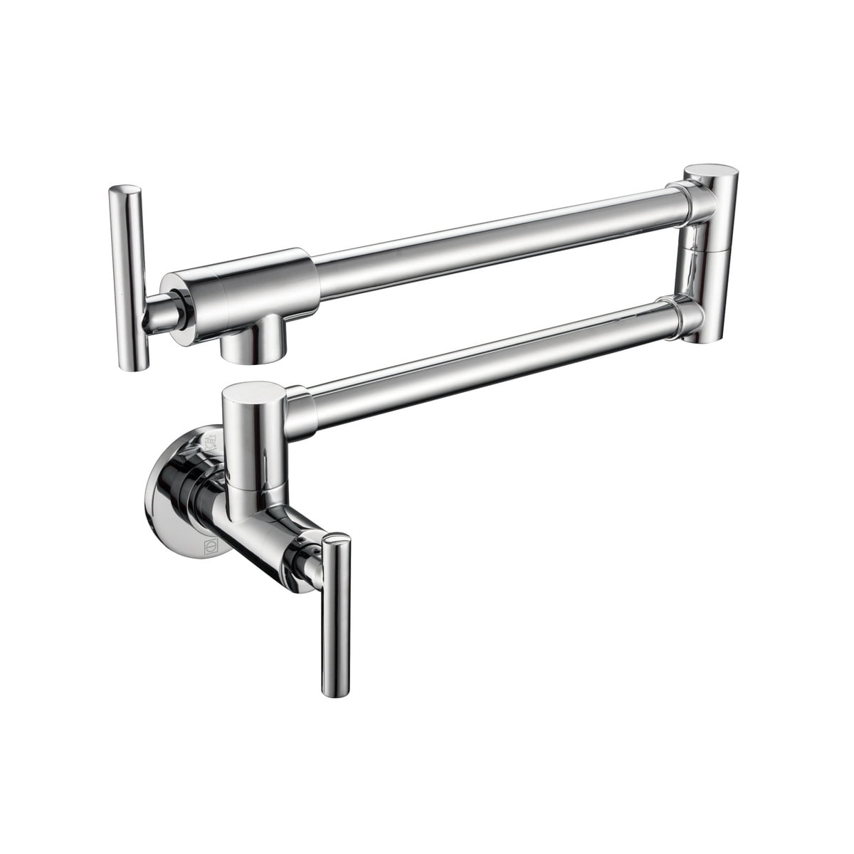 Chrome Dual Handle Wall Mounted Pot Filler Faucet