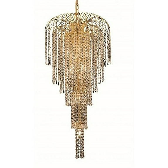 Elegant Lighting Falls 19" 9 Light Elegant Crystal Chandelier