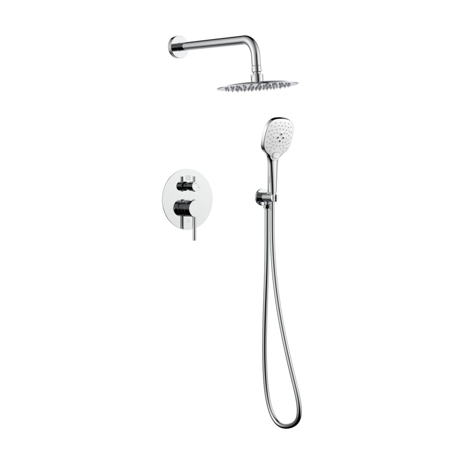 Chrome Dual Shower System with Handheld and Wall Mounted Heads