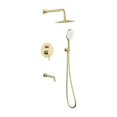 thumbnail image 1 of Elegant Lighting George Complete Shower And Tub Faucet With Rough-In Valve In Brushed Gold, 1 of 10