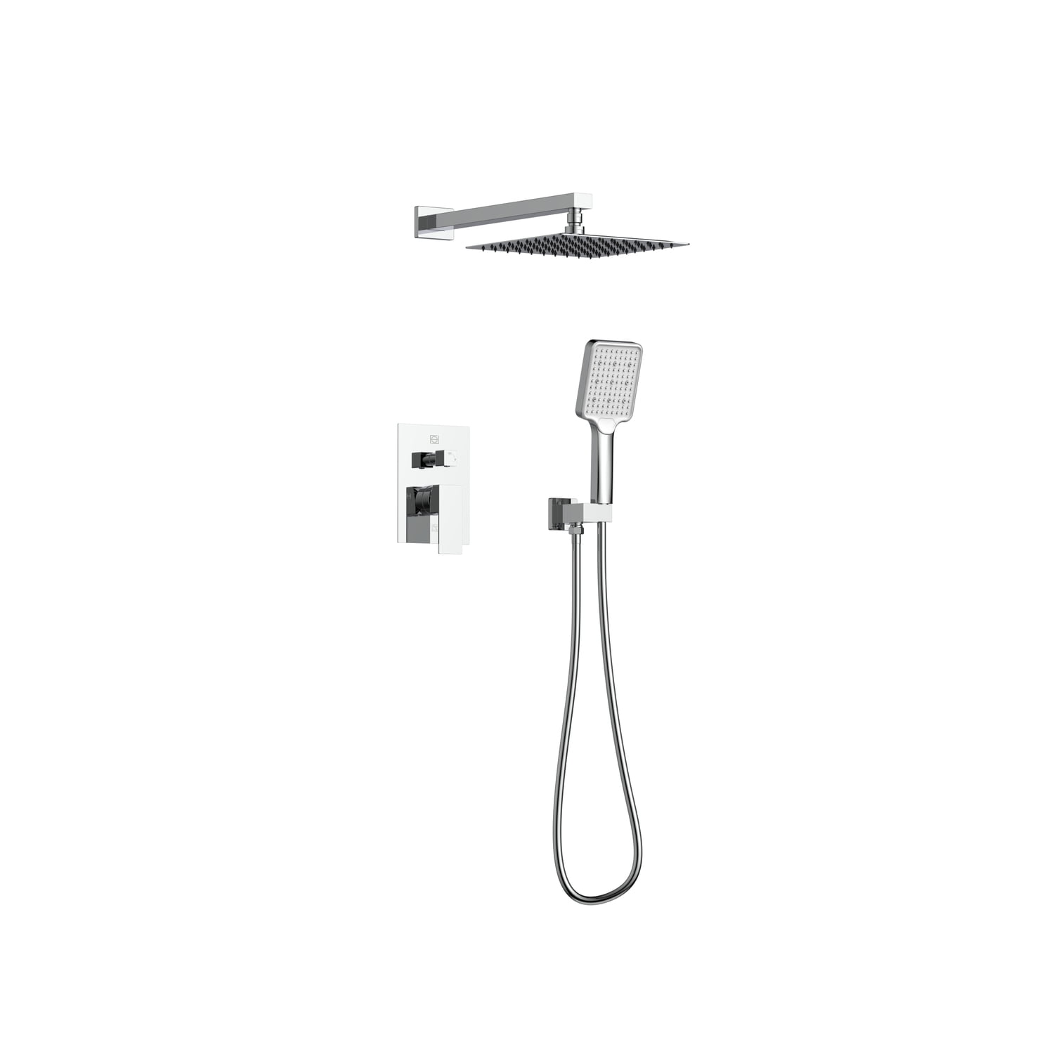 Chrome Dual Shower System with Handheld and Wall Mounted Heads