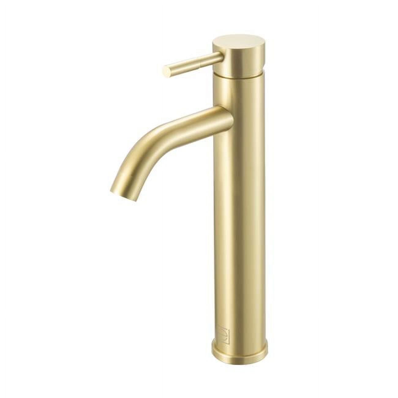 Brushed Gold Stainless Steel Single-Handle Bathroom Faucet