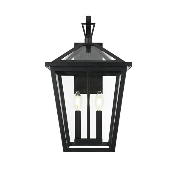 Elegant Lighting Frankford 7 inch Outdoor Pendant in Black