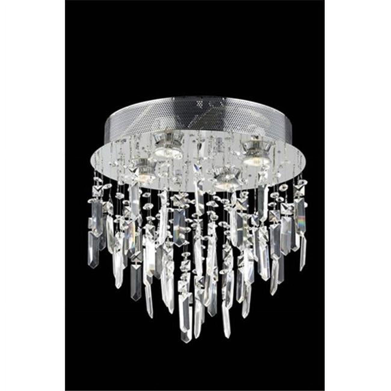Galaxy 14" Chrome Crystal LED Flush Mount Light