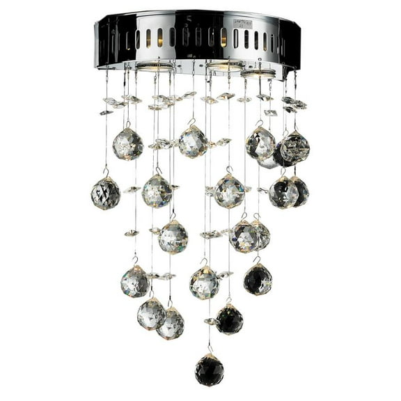 Elegant Lighting Galaxy 17" 3-Lights Royal Crystal Wall Sconce in Chrome/Clear