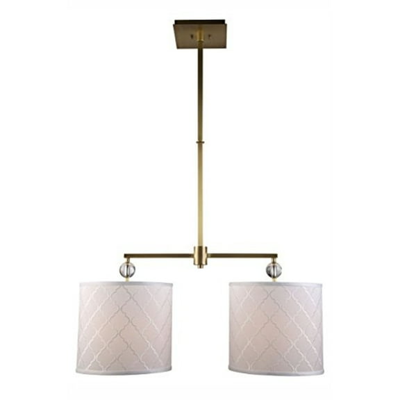 Elegant Lighting Gemma 12" 2 Light Pendant Lamp in Burnished Brass