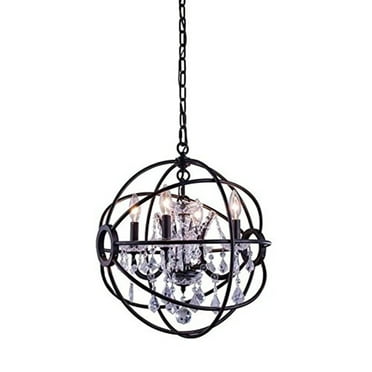 Elegant Lighting Geneva 17" 4 Light Royal Crystal Pendant Lamp