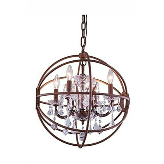 Elegant Lighting Geneva 20" 5 Light Royal Crystal Pendant Lamp