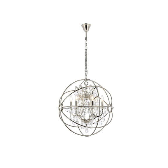 Urban Classic Geneva 6 light polished nickel Chandelier Clear Royal Cut crystal