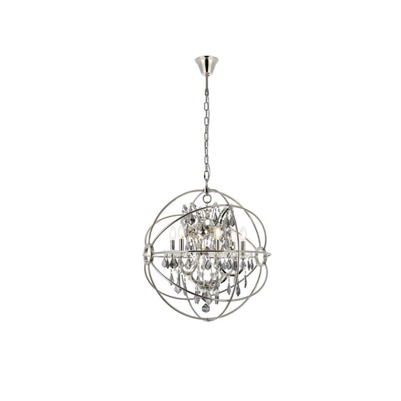 Elegant Lighting Geneva 25" 6 Light Royal Crystal Pendant Lamp