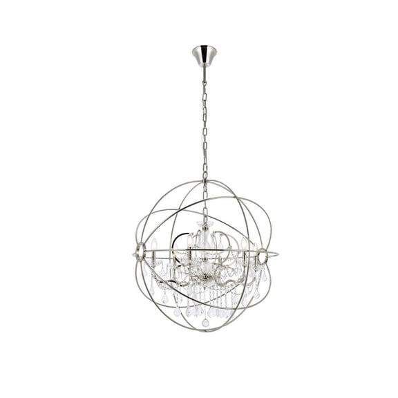 Elegant Lighting Geneva 32" 6 Light Royal Crystal Pendant Lamp