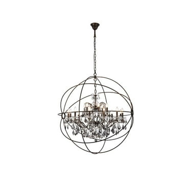 Elegant Lighting Geneva 44" 18 Light Royal Crystal Pendant Lamp
