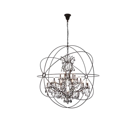 Elegant Lighting Geneva 60" 25 Light Royal Crystal Pendant Lamp