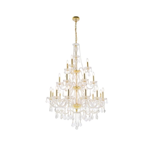Elegant Lighting Giselle 38" 21 Light Royal Crystal Chandelier
